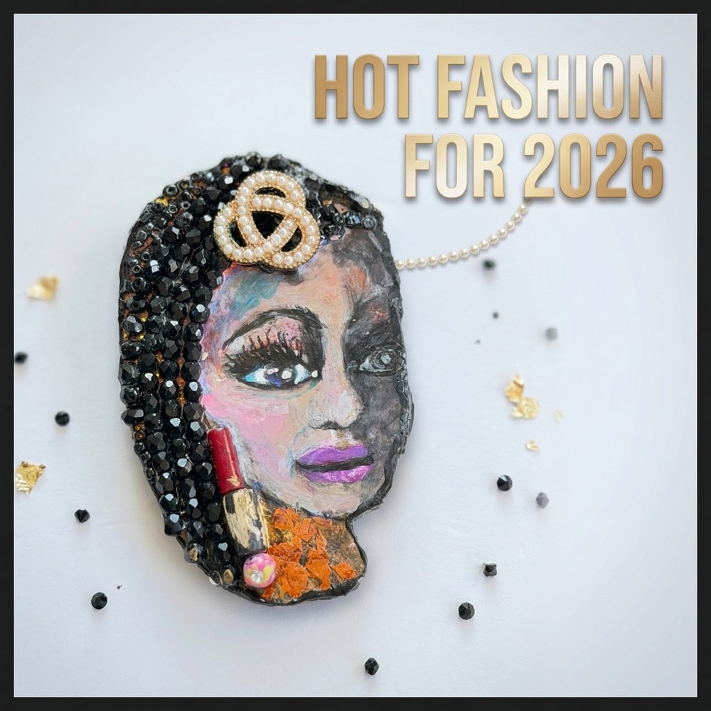 Chic Black and Gold Artistic Brooch “Emma”